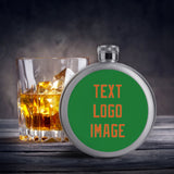 Custom Emerald Green Orange Hip Flask