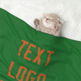 Custom Emerald Green Orange Pet Blanket