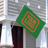 Custom Emerald Green Orange Flag