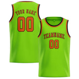 Custom Emerald Green & Orange Colors Design Sports Basketball Jersey