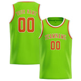 Custom Emerald Green & Orange Colors Design Sports Basketball Jersey