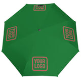 Custom Emerald Green Copper Rose Automatic Umbrella