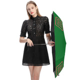 Custom Emerald Green Copper Rose Automatic Umbrella