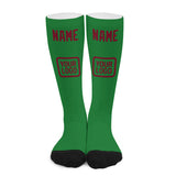 Custom Emerald Green Crimson Red Knee-High Sock