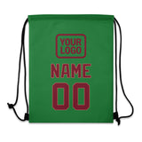 Custom Emerald Green Crimson Red Drawstring Bag