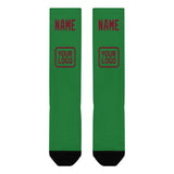 Custom Emerald Green Crimson Red Knee-High Sock