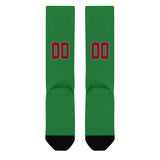 Custom Emerald Green Crimson Red Knee-High Sock
