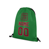 Custom Emerald Green Crimson Red Drawstring Bag