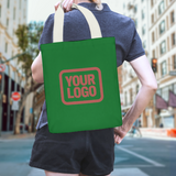 Custom Emerald Green Crimson Red Canvas Tote Bag