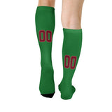 Custom Emerald Green Crimson Red Knee-High Sock