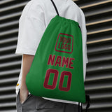 Custom Emerald Green Crimson Red Drawstring Bag