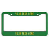 Custom Emerald Green Gold License Plate Frame