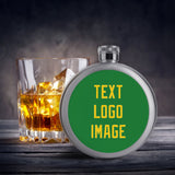 Custom Emerald Green Gold Hip Flask