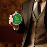 Custom Emerald Green Gold Hip Flask