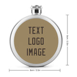 Custom Light Khaki Brown Hip Flask