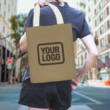 Custom Light Khaki Yellow Canvas Tote Bag