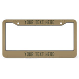 Custom Light Khaki Olive License Plate Frame