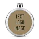 Custom Light Khaki Olive Hip Flask
