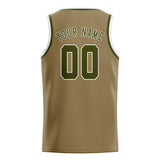 Custom Light Khaki & Olive Colors Design Sports Basketball Jersey