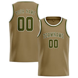 Custom Light Khaki & Olive Colors Design Sports Basketball Jersey
