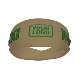 Custom Light Khaki Emerald Green Sports headband
