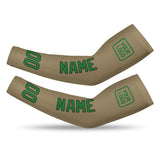 Custom Light Khaki Emerald Green Arm Sleeve