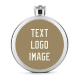 Custom Light Khaki Cream Hip Flask