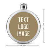 Custom Light Khaki Cream Hip Flask