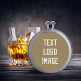Custom Light Khaki Cream Hip Flask