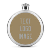 Custom Light Khaki Gray Hip Flask