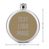 Custom Light Khaki Gray Hip Flask