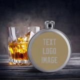 Custom Light Khaki Gray Hip Flask