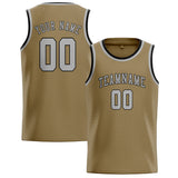 Custom Light Khaki & Gray Colors Design Sports Basketball Jersey