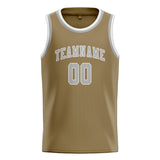 Custom Light Khaki & Gray Colors Design Sports Basketball Jersey