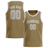 Custom Light Khaki & Gray Colors Design Sports Basketball Jersey