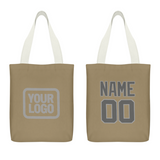 Custom Light Khaki Dark Grey Canvas Tote Bag