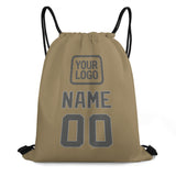 Custom Light Khaki Dark Grey Drawstring Bag
