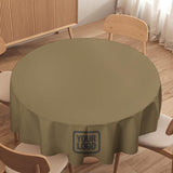 Custom Light Khaki Dark Grey Round Table Cloth