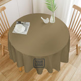 Custom Light Khaki Dark Grey Round Table Cloth