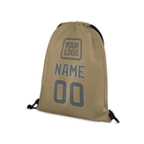 Custom Light Khaki Dark Grey Drawstring Bag