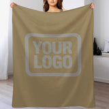 Custom Light Khaki Gray Blanket