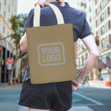 Custom Light Khaki Dark Grey Canvas Tote Bag