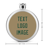Custom Light Khaki Green Hip Flask
