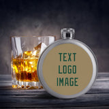 Custom Light Khaki Green Hip Flask