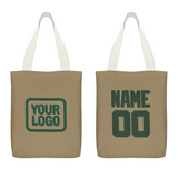 Custom Light Khaki Dark Green Canvas Tote Bag