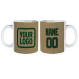 Custom Light Khaki Dark Green Mug
