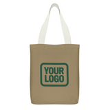 Custom Light Khaki Dark Green Canvas Tote Bag