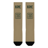Custom Light Khaki Dark Green Knee-High Sock