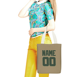Custom Light Khaki Dark Green Canvas Tote Bag