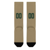 Custom Light Khaki Dark Green Knee-High Sock